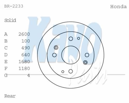 KAVO PARTS Тормозной диск BR-2233